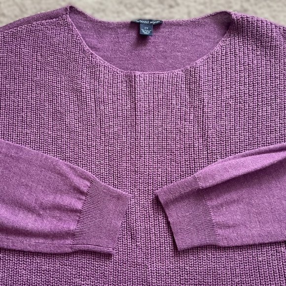 WESTBOUND WOMAN SWEATER Plus Size 2X Long Sleeve PURPLE - Picture 3 of 9